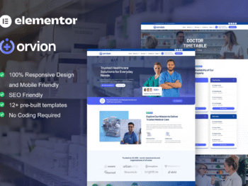 Orvion - Kit de modelos Elementor Pro para farmácia e serviços médicos
