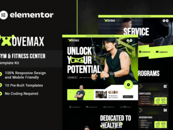 MoveMax - Kit de modelos Elementor para ginásio e centro de fitness