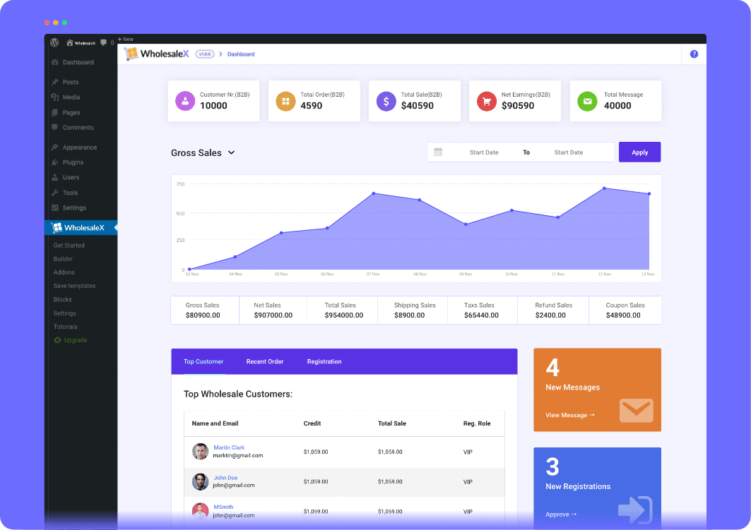 WholesaleX Pro - O plugin nº 1 para WooCommerce para criação de lojas B2B ou híbridas B2B + B2C no atacado
