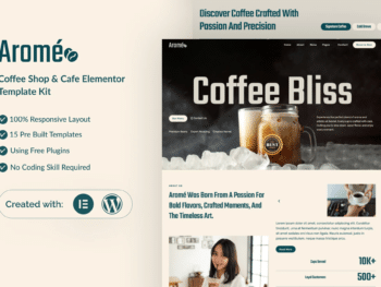 Arome - Kit de Templates Elementor para cafeteria e café