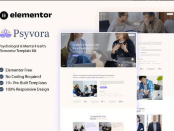 Psyvora - Kit de Templates Elementor para psicólogos e saúde mental