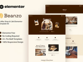 Beanzo - Kit de Templates Elementor para cafeteria e café