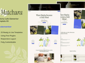 Matchara - Kit de modelos Matcha Cafe Elementor