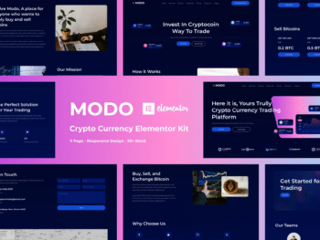 MODO - Kit de modelos Elementor de moedas criptográficas