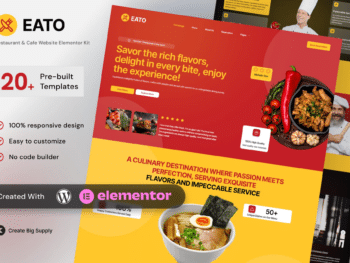 Eato - Kit de modelos Elementor de restaurantes e cafés para restaurantes, serviços de alimentação e marcas culinárias