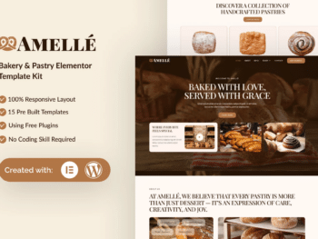 Amelle - Kit de Templates Elementor para Padaria e Pastelaria