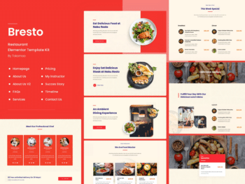 Bresto - Kit de modelos Food Elementor para restaurantes e cafés