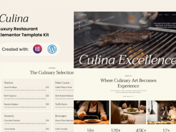 Culina - Kit de modelos Elementor de restaurante de luxo
