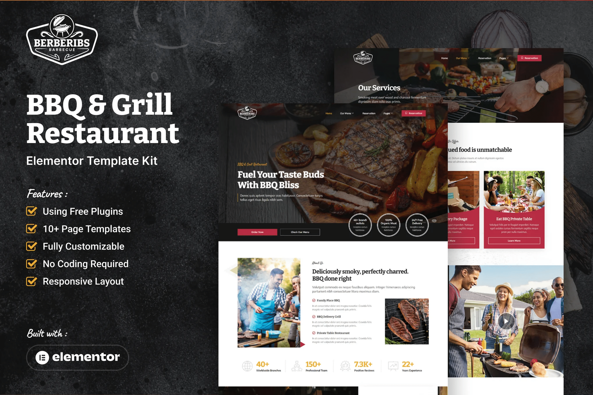 Berberibs - Kit de Templates Elementor para churrasco e churrasqueira