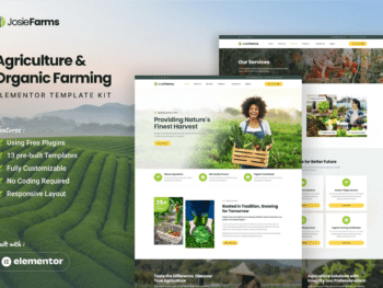 JosieFarms - Kit de modelos Elementor para agricultura e agricultura orgânica