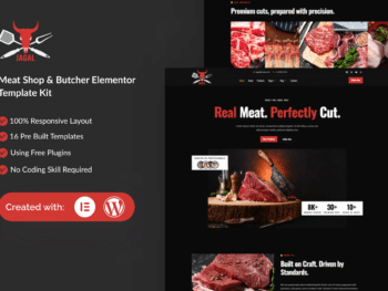 Jagal - Kit de modelos Meat Shop & Butcher Elementor