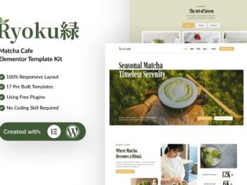 Ryoku - Kit de Templates Matcha Cafe Elementor
