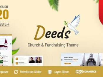 Deeds - O melhor tema WordPress para igrejas em 2026