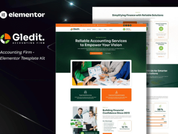 Gledit - Kit de modelos Elementor para empresa de contabilidade