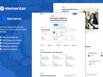 Monetra - Kit de Templates Elementor de Finanças e Consultoria
