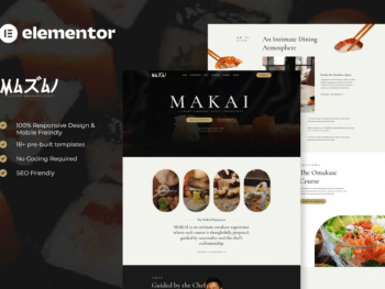 MAKAI - Kit de Templates Elementor de Luxo para Experiências de Sushi Omakase