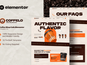 Coffelo - Kit de Templates Cafe Elementor para cafeteria