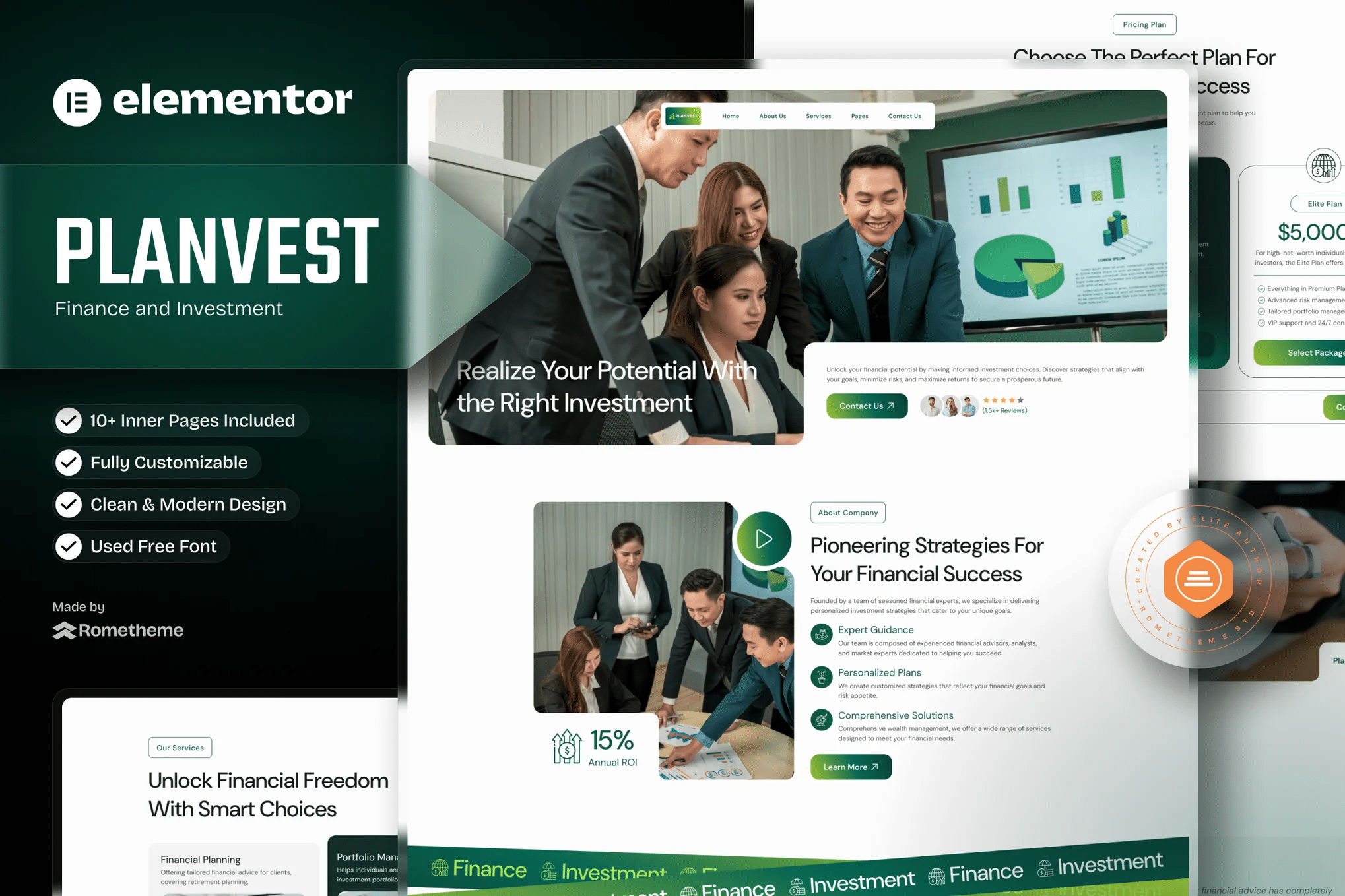 Plantvest - Kit de Templates Elementor de Finanças e Investimentos