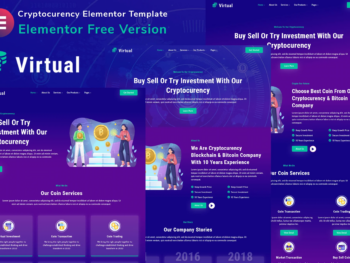 Virtual - Template Kit Cryptocurrency Blockchain e Bitcoin Elementor