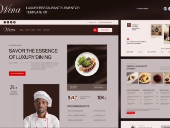 Wena - Kit de Templates Elementor para restaurantes de luxo