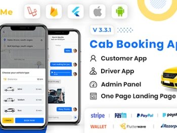 CabME - Aplicativo completo de táxi em Flutter | Solução para reserva de táxis