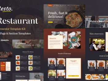 Resto - Kit de Templates Elementor Pro para restaurantes e cafés