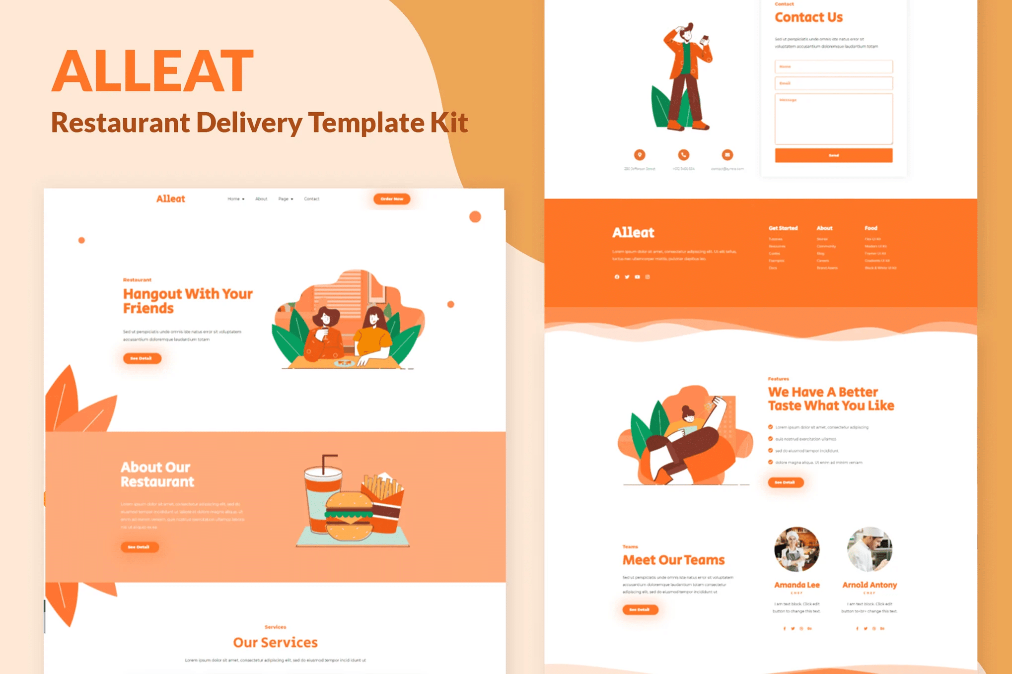 Alleat – Kit de modelos Restaurant Elementor