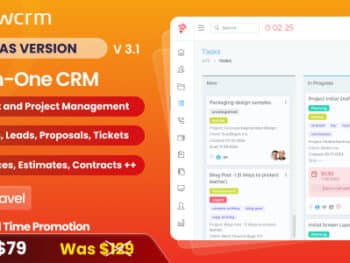 Grow CRM SaaS - Gerenciamento de Projetos Laravel - Multilocação + Tradução pt_br