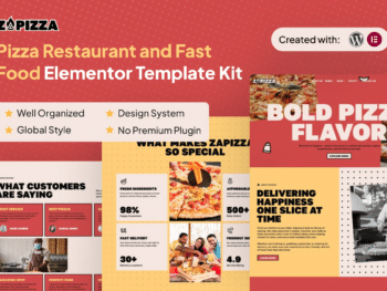 Zapizza - Kit de Templates Elementor para Pizzaria e Fast Food