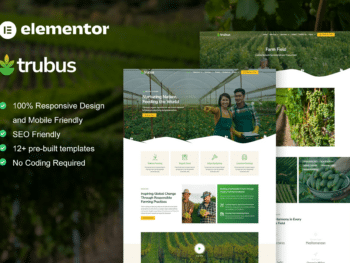 Trubus - Kit de modelos Elementor Pro para agricultura e agricultura orgânica