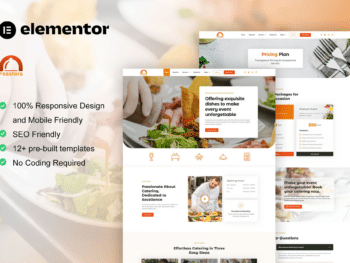 Feastora - Kit de Templates Elementor para restaurantes e serviços de catering