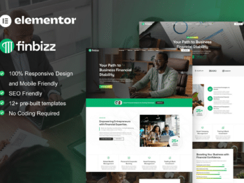 FinBizz - Kit de Templates Elementor para Gerentes de Finanças e Investimentos