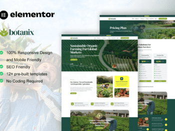 Botanix - Kit de modelos Elementor Pro para agricultura e agricultura orgânica