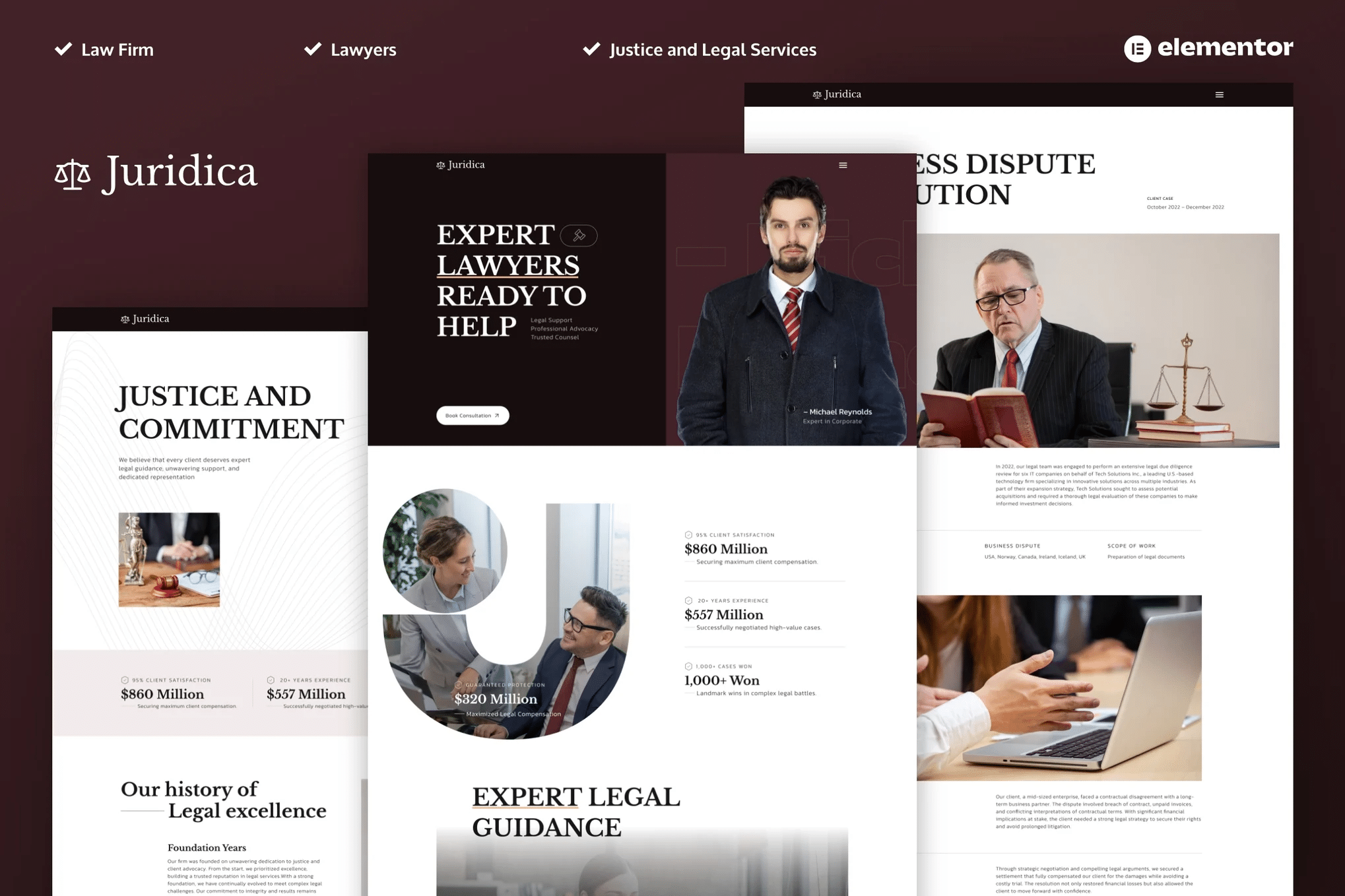 Juridica - Kit de Template Elementor Pro para Advogado e Escritório de Advocacia