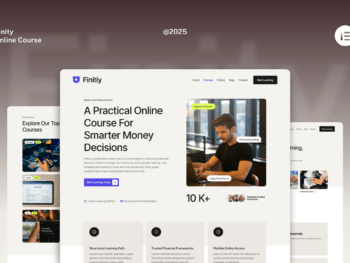 Finity - Kits de Templates Elementor para sites de cursos financeiros on-line