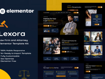 Lexora - Kit de modelos Elementor para escritórios de advocacia e advogados