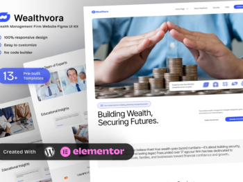 Wealthora - Kit de modelos Elementor para empresa de gestão de patrimônio