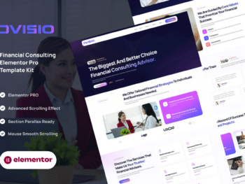 Advisio - Kit de modelos Elementor Pro de consultoria financeira