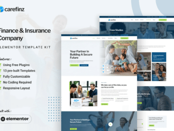Carefinz - Kit de Templates Elementor para empresas financeiras e de seguros
