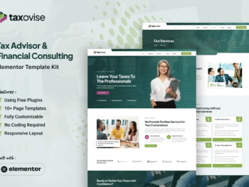 Taxovise - Kit de Templates Elementor de Consultoria Fiscal e Consultoria Financeira