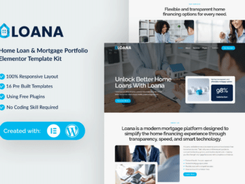 Loana - Kit de modelos Elementor para empréstimos imobiliários e hipotecas
