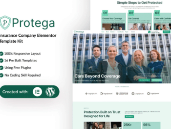 Protega - Kit de Templates Elementor para seguradoras