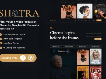 Shotra - Kit de Templates Elementor para Produção de Filmes, Filmes e Vídeos