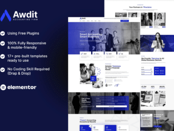 Awdit - Kit de modelos Elementor para empresa de contabilidade