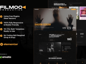Filmoo - Kit de Templates Elementor para Produção de Filmes, Filmes e Vídeos