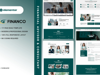 Financo - Kit de Templates Elementor para consultores financeiros e consultores
