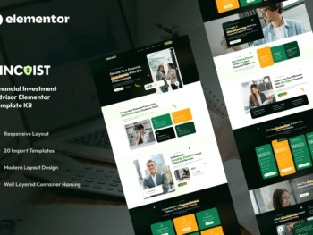 Fincoist - Kit de modelos Elementor para consultores de investimentos financeiros