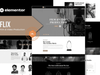 Flix - Kit de modelos Elementor de produção de filmes e Vídeo