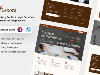 Lexora - Kit de Modelos Elementor de Serviços Jurídicos e Notários Públicos