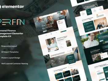 Perfin - Kit de Templates Elementor de Gestão de Finanças Pessoais